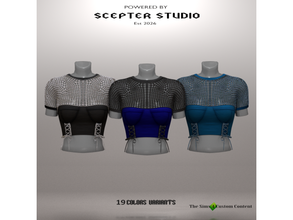 Alpha Priscill C top by Scepter - The Sims 4 Custom Content