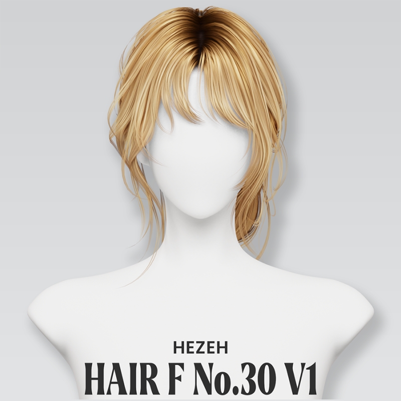 Alpha [Hezeh]FHair No30 V1 by hezeh - The Sims 4 Custom Content