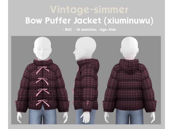 Maxis Match Bow Jacket simmer by vintage - The Sims 4 Custom Content