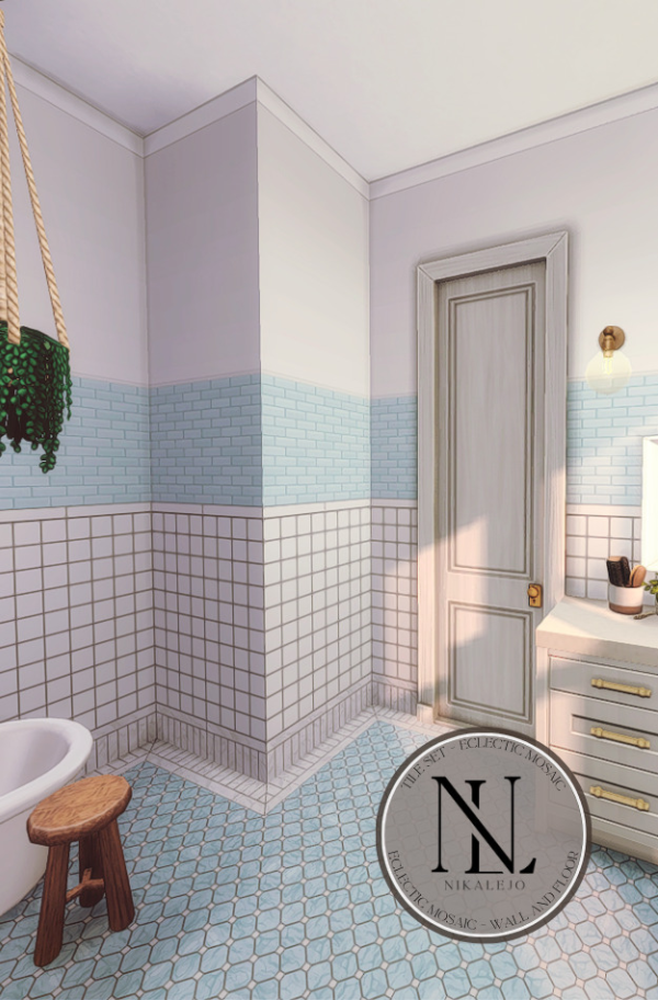 Mix Tile Set Eclectic Mosaic by simsfinds - The Sims 4 Custom Content