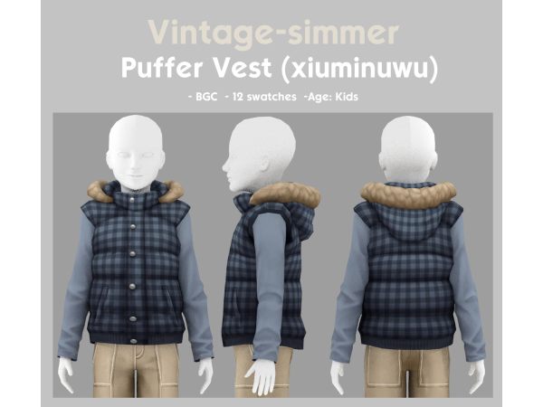 Maxis Match Puffer Vest simmer by vintage - The Sims 4 Custom Content