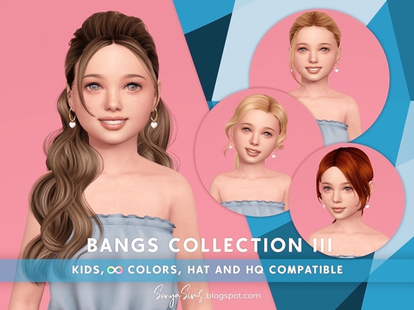 Alpha Bangs Collection III Kids - The Sims 4 Custom Content