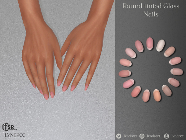 Alpha Round Tinted Glass Nails - The Sims 4 Custom Content