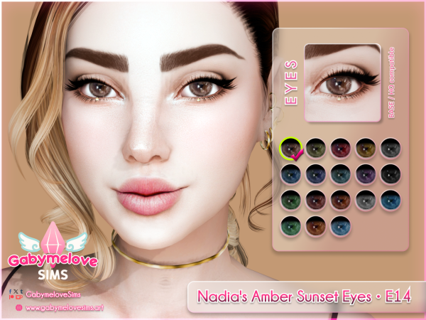 Mix Nadia's Amber Sunset Eyes E14 - The Sims 4 Custom Content