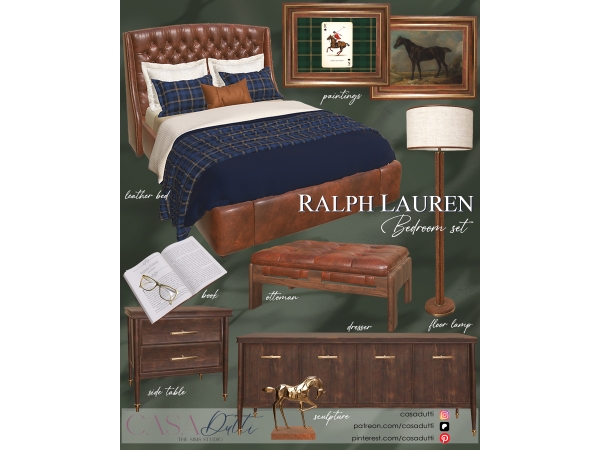 Alpha Ralph Lauren Bedroom - The Sims 4 Custom Content