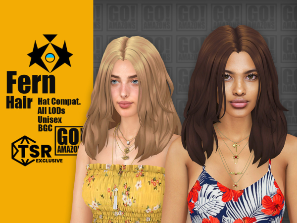 Maxis Match Fern Hair - The Sims 4 Custom Content