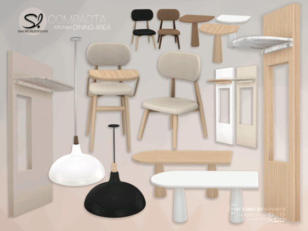 Mix Compacta Dining Area - The Sims 4 Custom Content