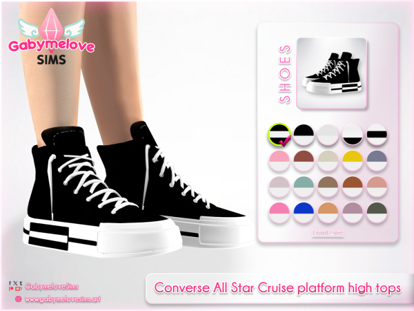 Maxis Match Converse All Star Cruise platform high tops (Female) - The Sims 4 Custom Content