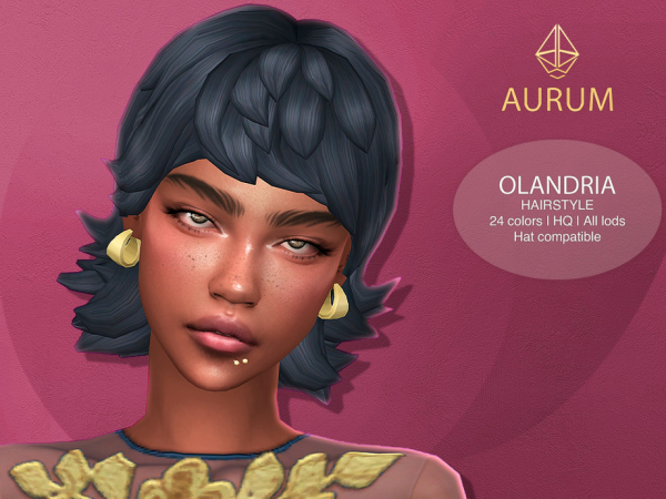 Maxis Match Aurum Olandria hairstyle (mm version) - The Sims 4 Custom Content