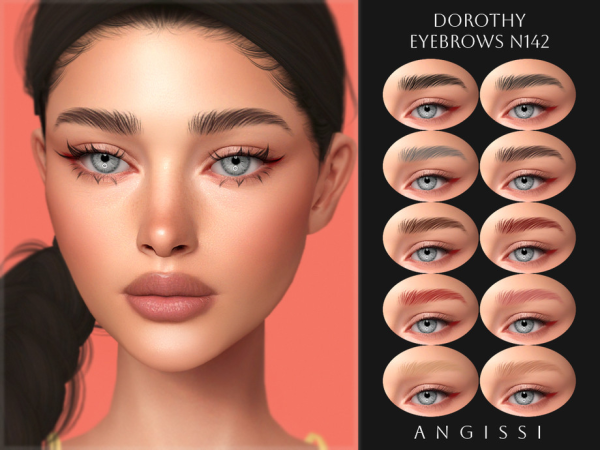 Alpha Dorothy Eyebrows N142 by ANGISSI - The Sims 4 Custom Content