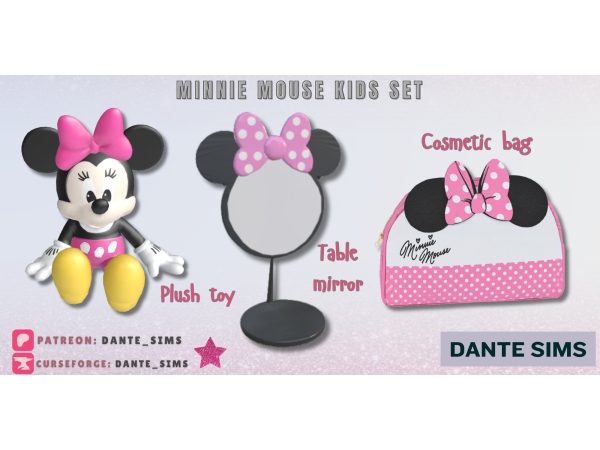 Alpha Minnie mouse makeup kids set - The Sims 4 Custom Content