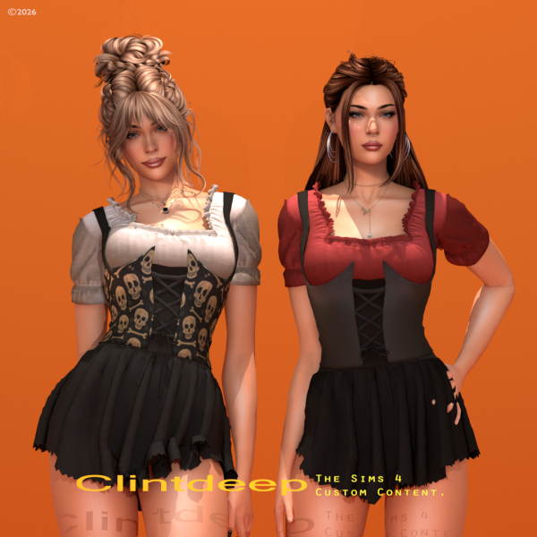 Alpha Clintdeep Jade Dress by clintdeep - The Sims 4 Custom Content