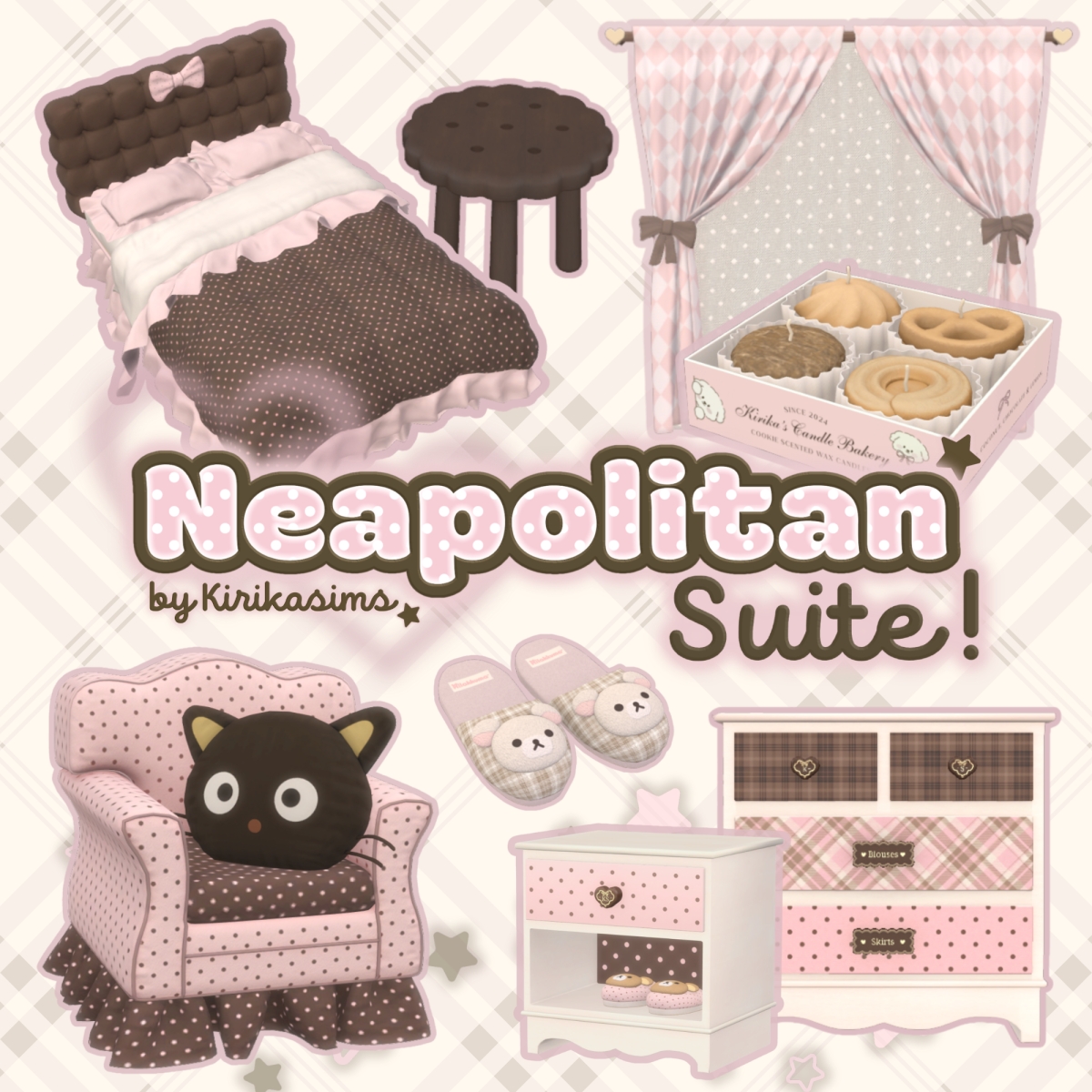 Maxis Match Neapolitan Suite Set by simsfinds - The Sims 4 Custom Content