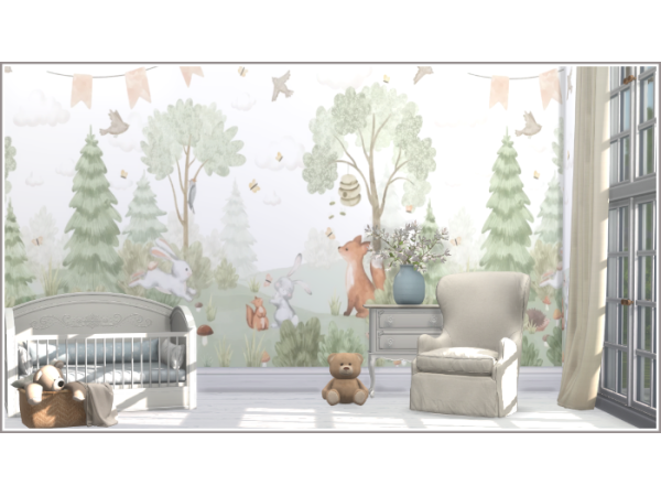 Alpha Animals in the Forest Murals - The Sims 4 Custom Content