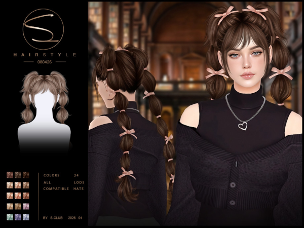 Alpha sclub_ts4_hair_ 080426 Club by S - The Sims 4 Custom Content