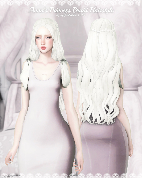 Maxis Match Anna's Princess Braid by simsfinds - The Sims 4 Custom Content