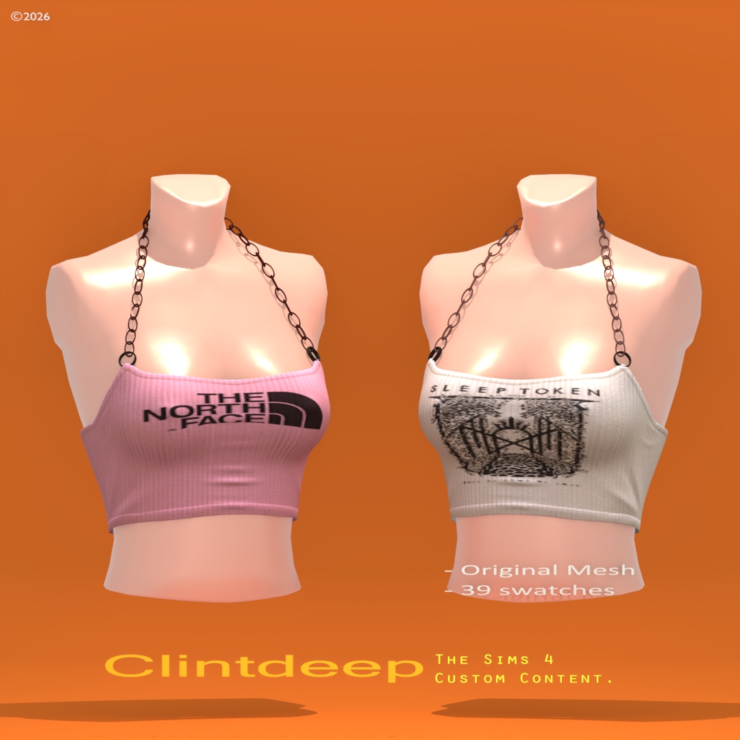 Alpha Clintdeep Fade Crop Top by clintdeep - The Sims 4 Custom Content