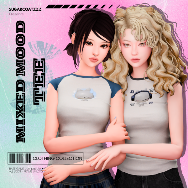 Maxis Match mixed mood tee by simsfinds - The Sims 4 Custom Content