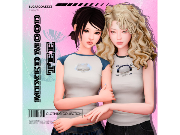 Maxis Match mixed mood tee by sugarcoatzzz - The Sims 4 Custom Content