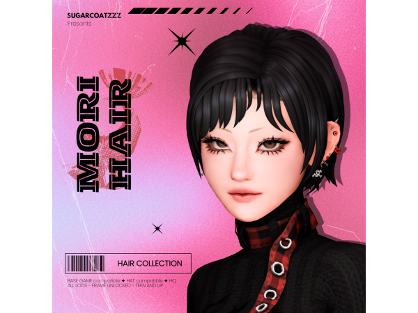 Maxis Match mori hair by sugarcoatzzz - The Sims 4 Custom Content