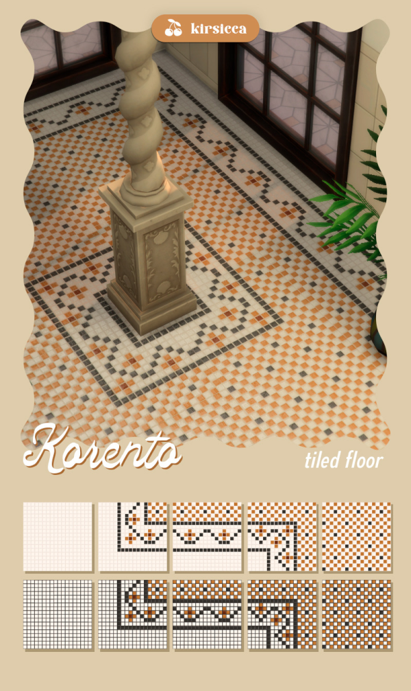 Mix KORENTO TILED FLOOR by simsfinds - The Sims 4 Custom Content