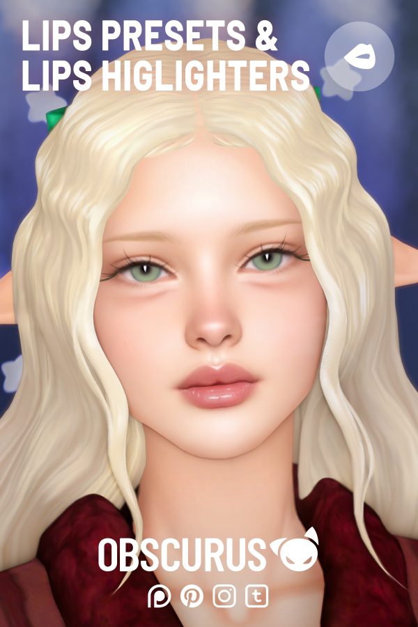 Mix LIPS PRESETS HIGHLIGHTERS by simsfinds - The Sims 4 Custom Content