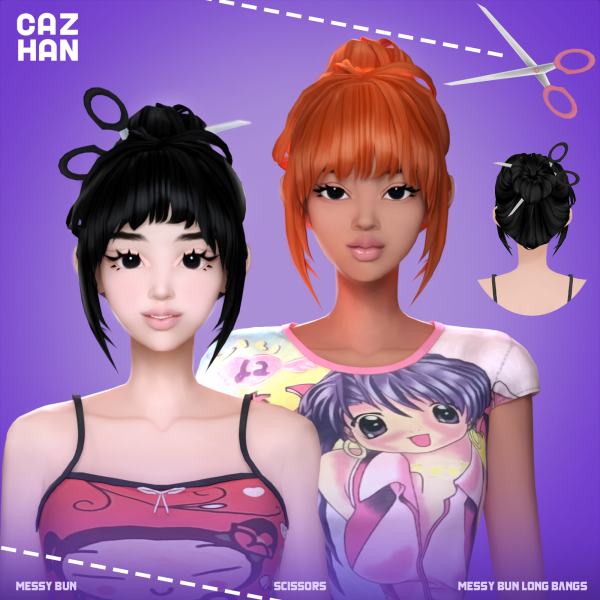Maxis Match [MESSY BUN SCISSORS] by simsfinds - The Sims 4 Custom Content