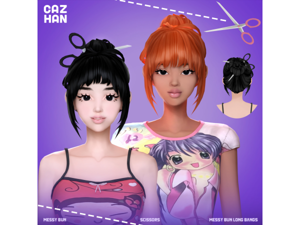 Maxis Match [MESSY BUN SCISSORS] by cazhancc - The Sims 4 Custom Content