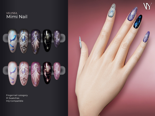 Alpha VELYSEA Mimi Nail by VELYSEA - The Sims 4 Custom Content