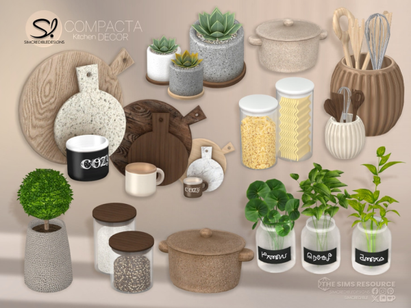 Mix Compacta Kitchen Decor - The Sims 4 Custom Content