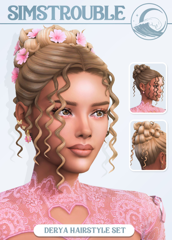 Maxis Match Derya Hairstyle Set by simsfinds - The Sims 4 Custom Content