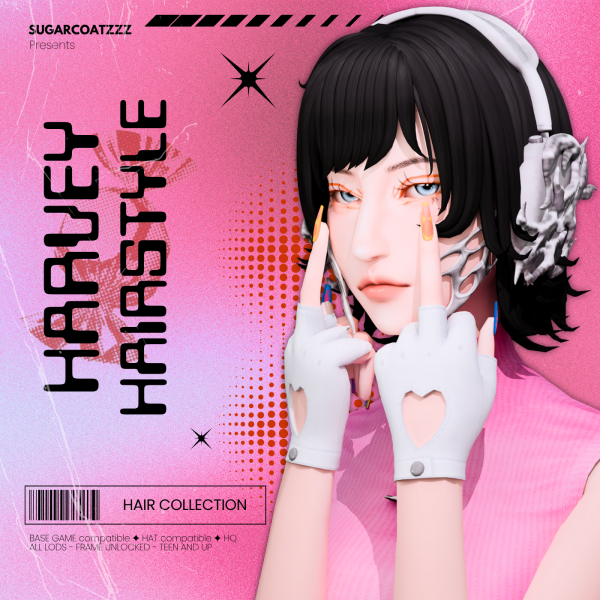 Maxis Match harvey hair by simsfinds - The Sims 4 Custom Content