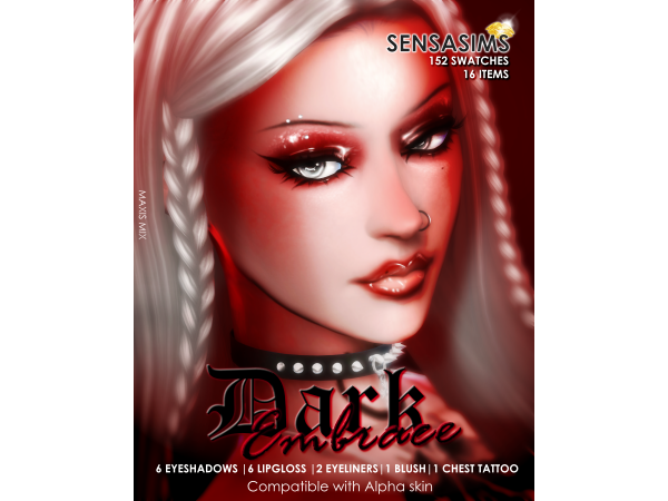 Mix DARK EMBRACE Makeup Collection - The Sims 4 Custom Content