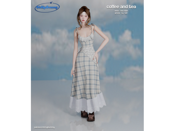 Alpha Coffee and Tea Dress - The Sims 4 Custom Content