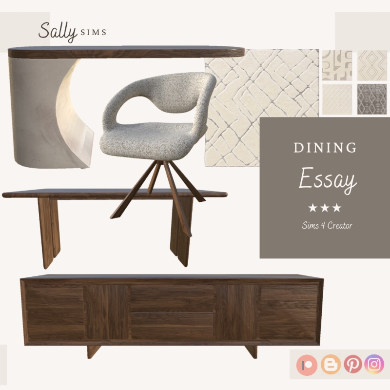 Alpha Dining ESSAY by sally4sims - The Sims 4 Custom Content