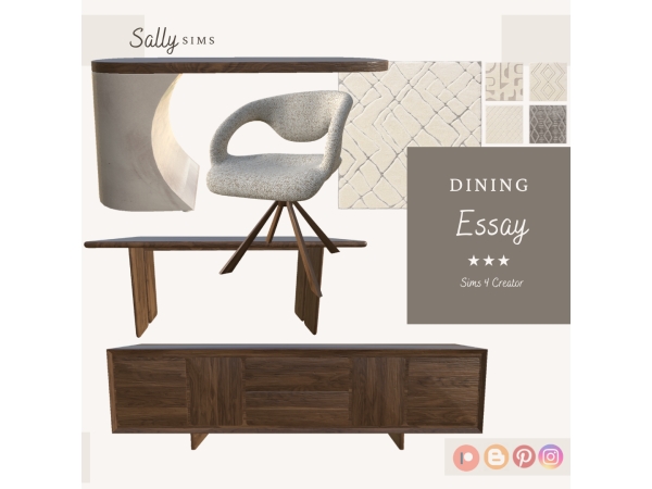 Alpha Dining ESSAY - The Sims 4 Custom Content