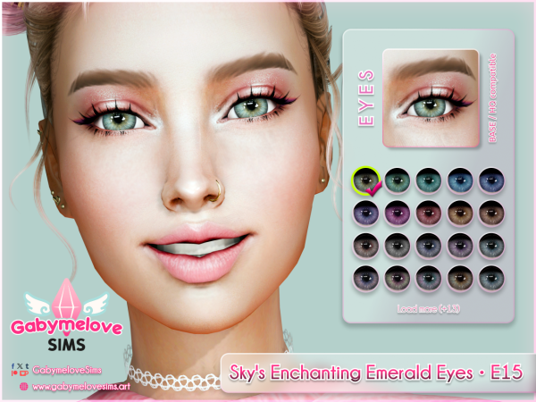 Alpha Sky's Enchanting Emerald Eyes E15 contact lenses - The Sims 4 Custom Content