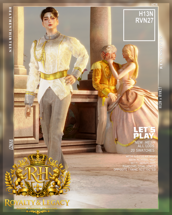 Alpha Asymmetrical Gold Chain Ornate Ceremonial Jacket by simsfinds - The Sims 4 Custom Content