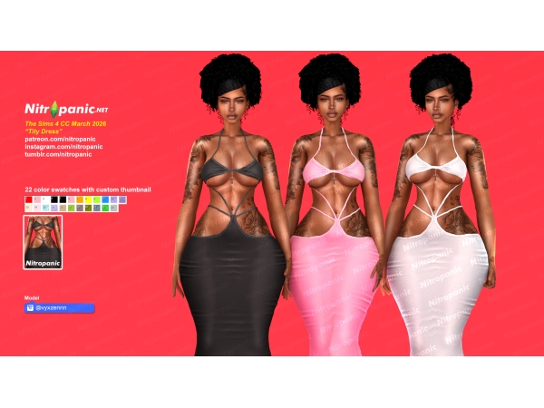 Alpha Nitropanic_Tity Dress - The Sims 4 Custom Content