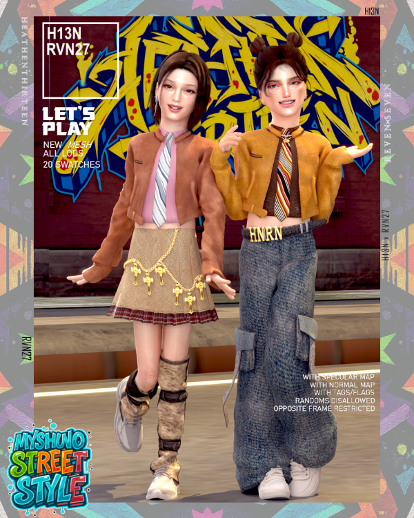 Alpha Girl's Cropped Leather Blazer Tie Accent by simsfinds - The Sims 4 Custom Content