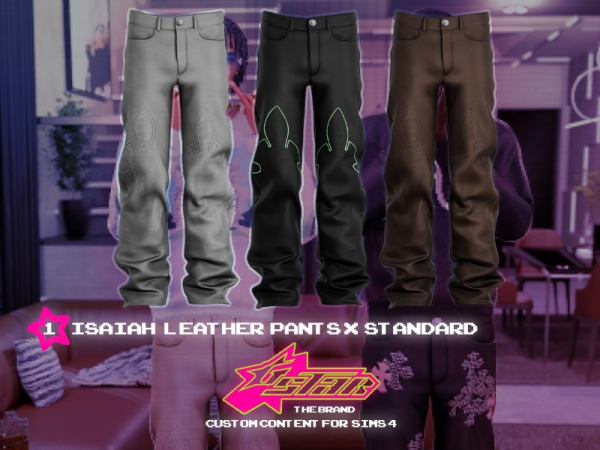 Alpha GSTAR Isaiah Leather Pants (Standard Version) - The Sims 4 Custom Content
