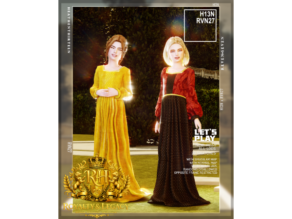 Alpha Child's Little Princess Loose Sleeves Dress by rvn2seven - The Sims 4 Custom Content