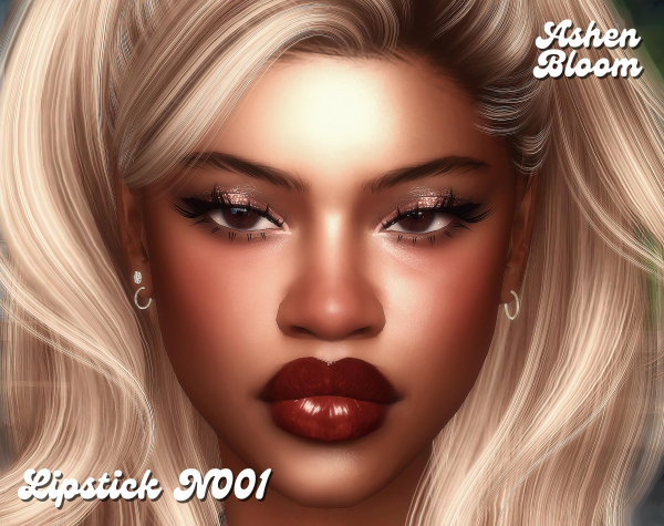 Alpha Lipstick N001 AshenBloom by simsfinds - The Sims 4 Custom Content