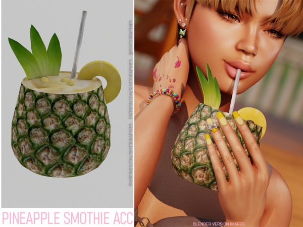 Alpha Pineapple Smothie Acc (All Ages) - The Sims 4 Custom Content