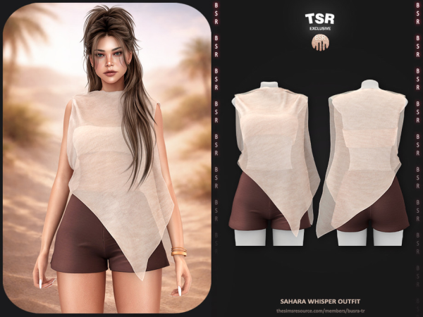 Alpha SET Sahara Whisper Outfit BD1667 - The Sims 4 Custom Content