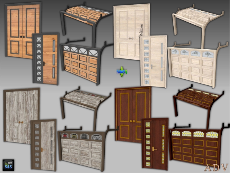 Maxis Match Front and garage doors by artedellavita_mabra - The Sims 4 Custom Content