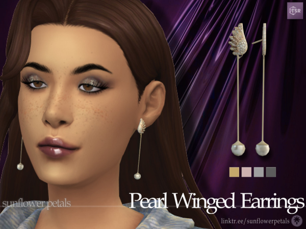 Pearl Winged Earrings