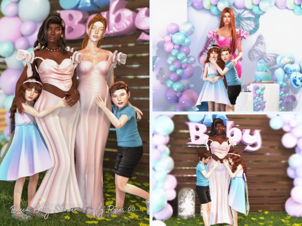 Mix Becca Becca Baby Shower Family Poses - The Sims 4 Custom Content