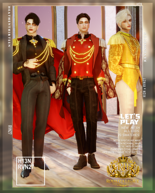 Alpha Shoulder Embellishment Gold Tassel Epaulet (Necklace) by simsfinds - The Sims 4 Custom Content