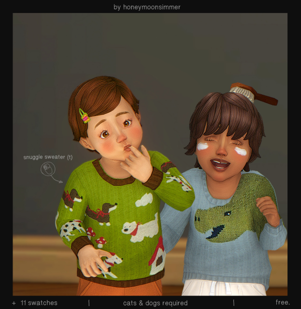 Maxis Match snuggle sweater for toddlers by simsfinds - The Sims 4 Custom Content